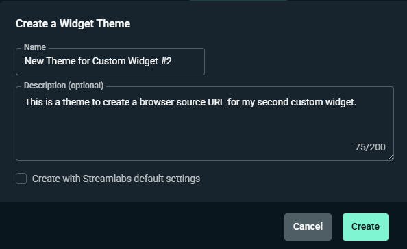 Creating widget theme in Desktop